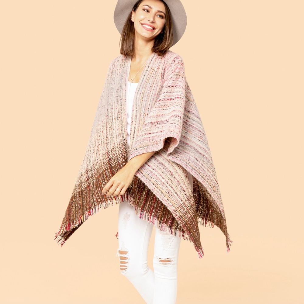 NWT Long Wrap with Fringe